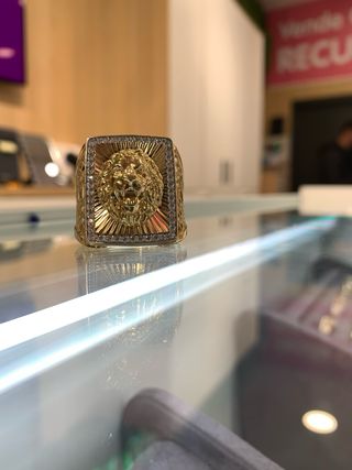 Anillo de león dorado talla 26 18k 11,82gr