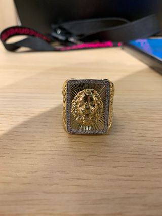 Anillo de león dorado talla 26 18k 11,82gr
