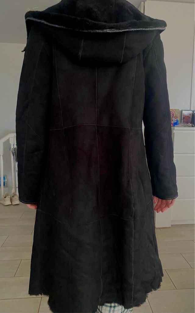 Abrigo piel oveja (natural) mujer negro