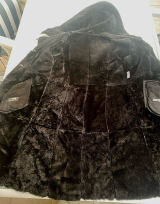 Abrigo piel oveja (natural) mujer negro