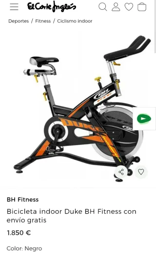 Bicicleta Spinning BH Duke PROFESIONAL