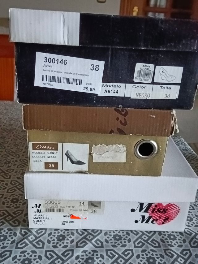 Confezione da 3 paia di scarpe nere Taglia 38
