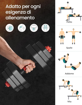 Set di Manubri con Barra di Collegamento, Manubri