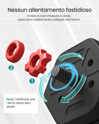 Set di Manubri con Barra di Collegamento, Manubri