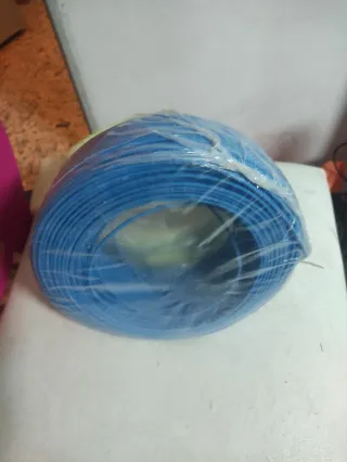 Rollo Cable Instalación Eléctrica Azul y amarillo