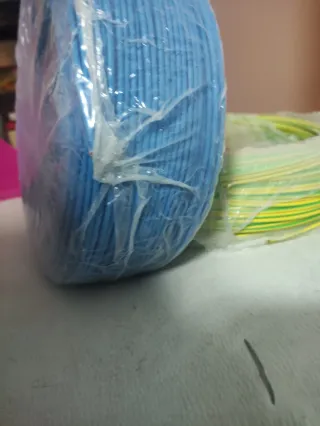 Rollo Cable Instalación Eléctrica Azul y amarillo