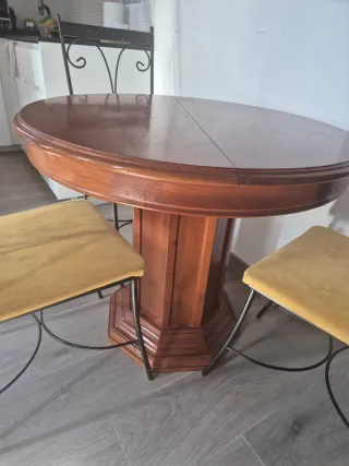 Mesa extensible madera con 4 sillas