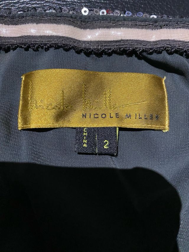 Vestido largo Nicole Miller plateado