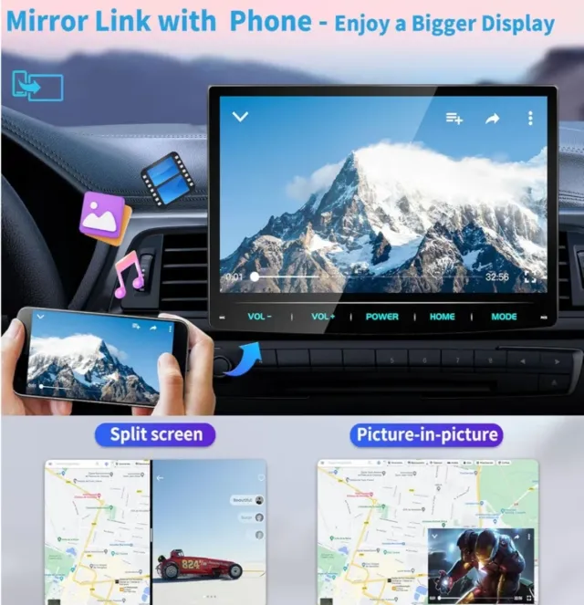 Pantalla Coche Universal Android 13 10" DAB+ 8Core