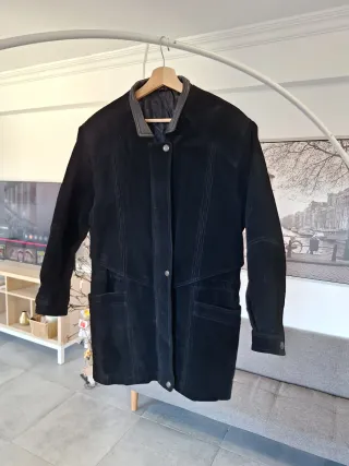 Chaqueta cuero vintage 80s negra XL