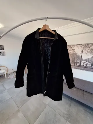 Chaqueta cuero vintage 80s negra XL