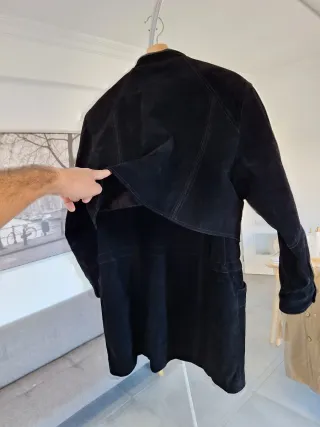 Chaqueta cuero vintage 80s negra XL