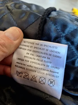 Chaqueta cuero vintage 80s negra XL