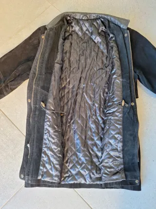 Chaqueta cuero vintage 80s negra XL