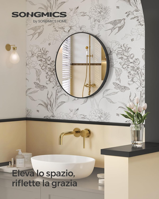 Specchio da Parete Rotondo, 61 cm, Specchio da Bag