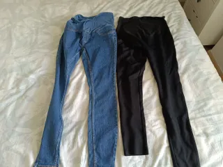 Pantalones premamá vaqueros y negros Talla XS