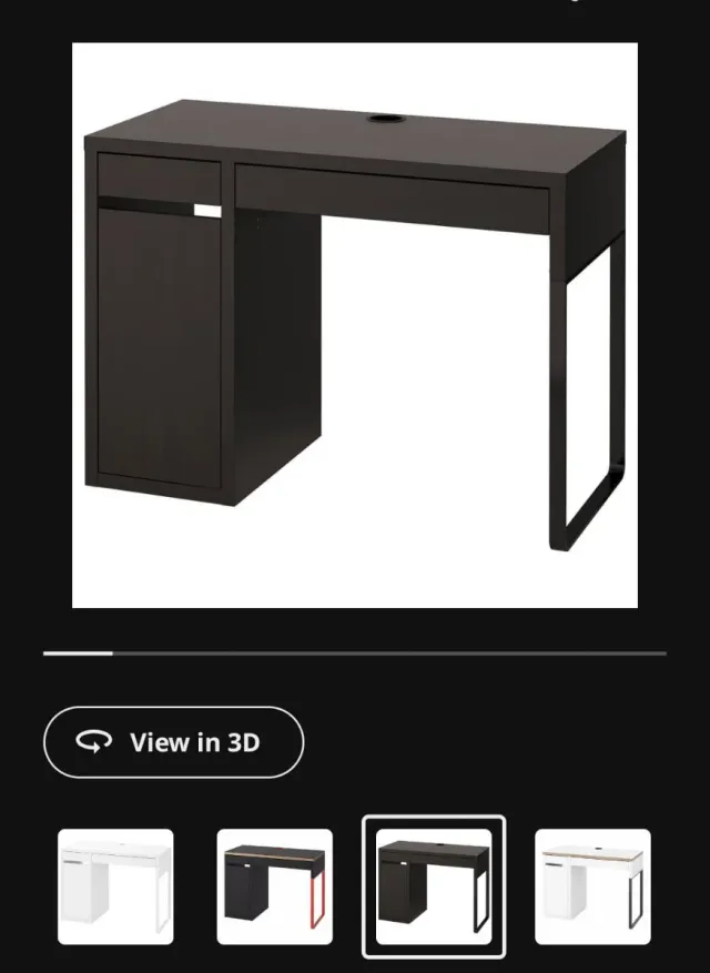 Escritorio IKEA Micke Negro/Marrón