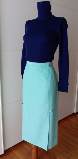 Falda vintage verde agua. Nueva.