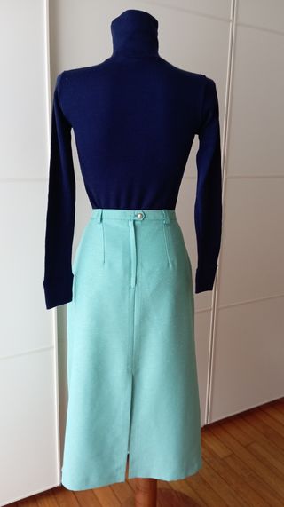 Falda vintage verde agua. Nueva.