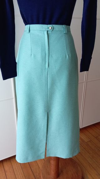 Falda vintage verde agua. Nueva.