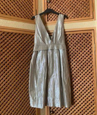 Vestido mujer fiesta plateado Talla S/M