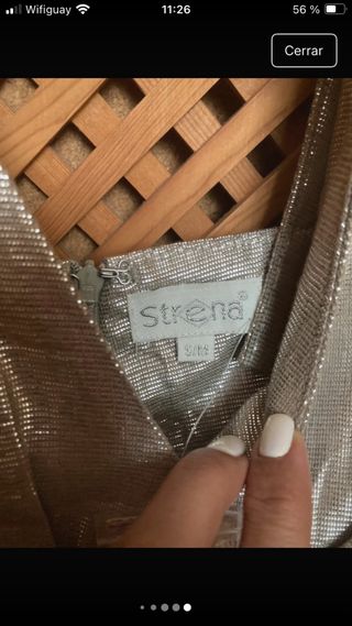 Vestido mujer fiesta plateado Talla S/M