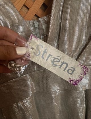 Vestido mujer fiesta plateado Talla S/M