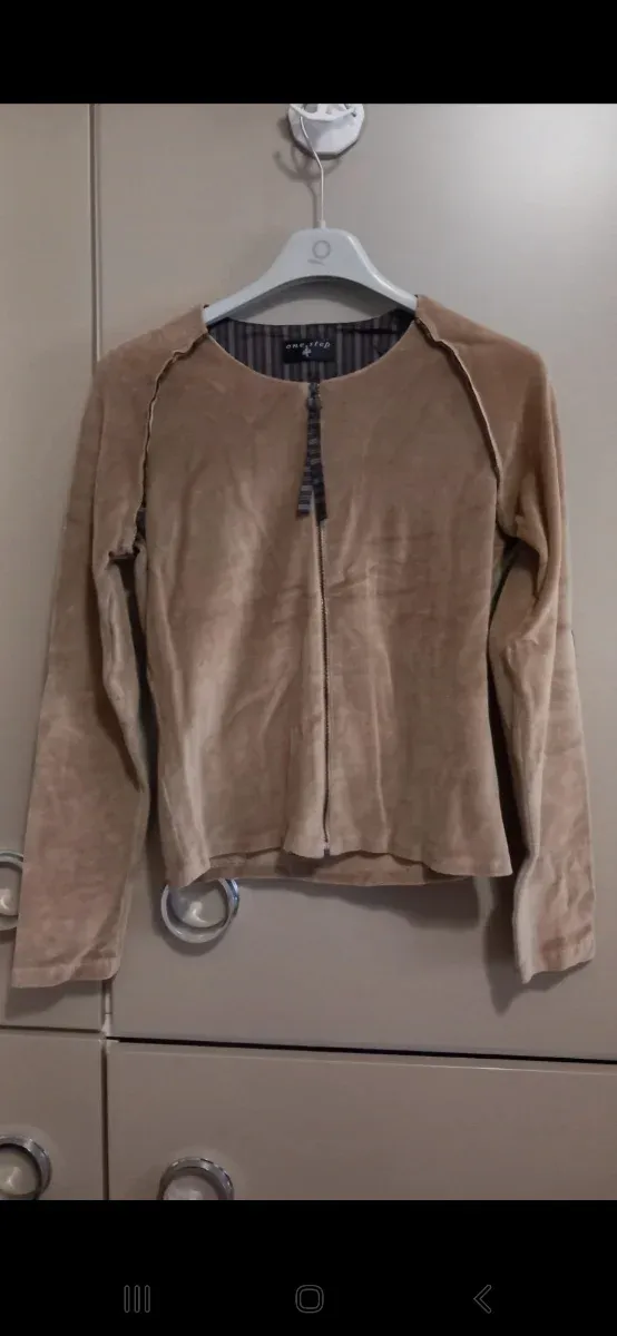 Maglia effetto velluto beige One Step