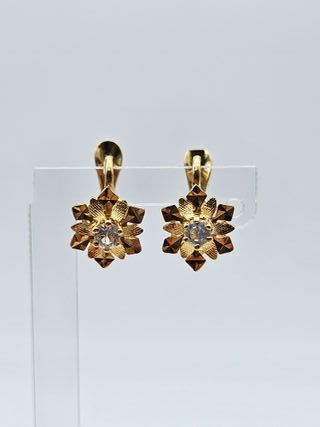 Pendientes Oro 18K Flor 3gr 1.5cm
