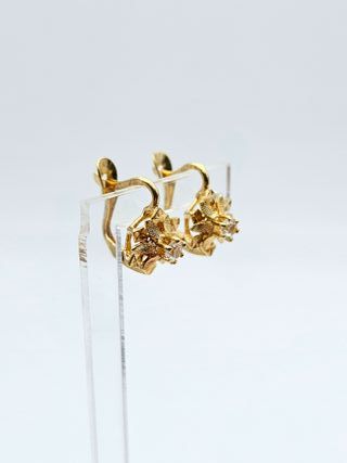 Pendientes Oro 18K Flor 3gr 1.5cm