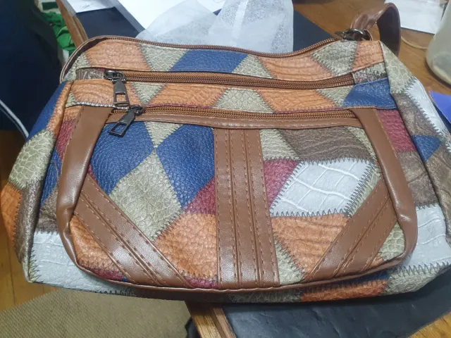 Bolso bandolera polipiel patchwork