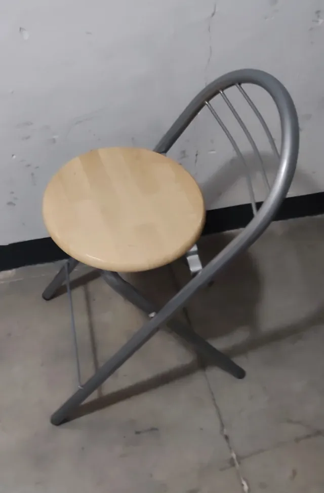 Silla plegable cocina madera y metal