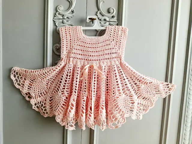 Abito uncinetto bambina rosa