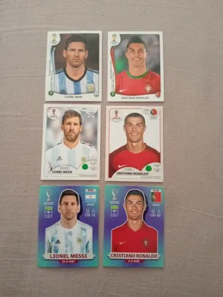 Lote cromos Messi y Cristiano Ronaldo Mundiales