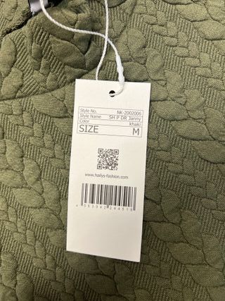 Abito Hailys verde effetto spugna - Taglia M