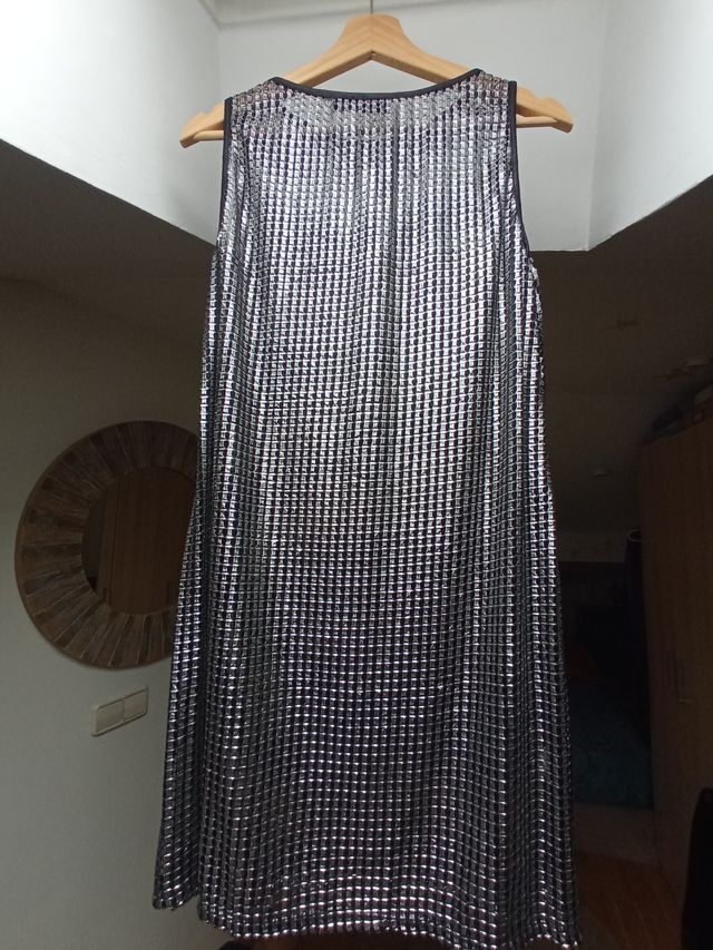 Vestido malla plateado Bonita eres Talla M