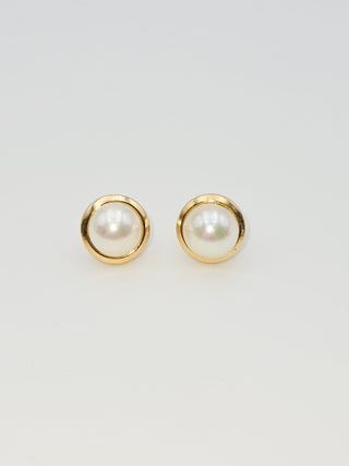 Pendientes de Oro 18K, Perla, 1,3gr, 1cm