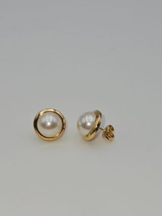 Pendientes de Oro 18K, Perla, 1,3gr, 1cm