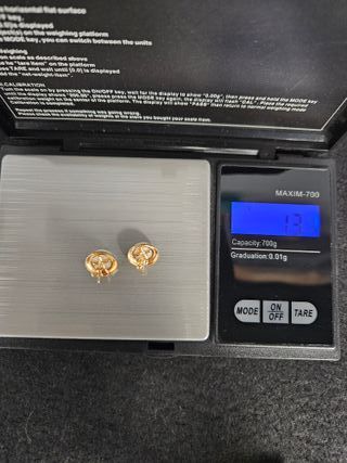 Pendientes de Oro 18K, Perla, 1,3gr, 1cm