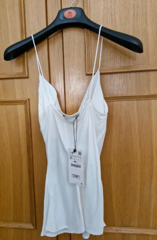 Blusa Zara Lencera Blanca Talla S.  Nunca usada.
