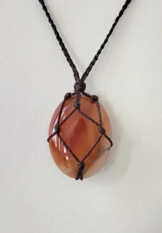 Collana Corniola Macramè con nodi