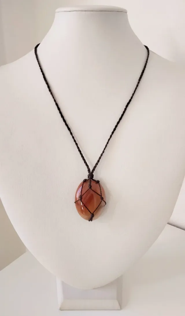 Collana Corniola Macramè con nodi