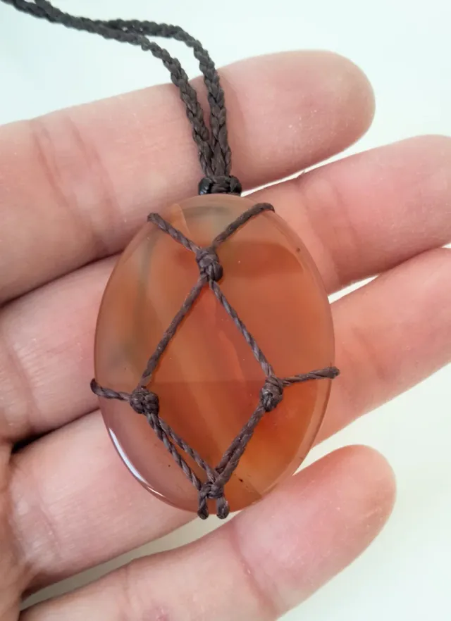 Collana Corniola Macramè con nodi