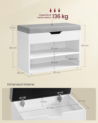 Panca Scarpiera, Scarpiera Ingresso con Sedile Imb