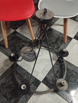 Lampara de techo candelabro negra