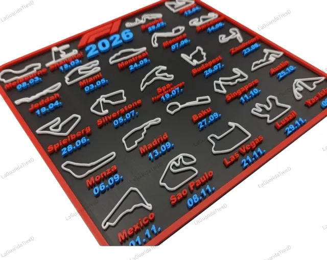 Cuadro Calendario F1 2026