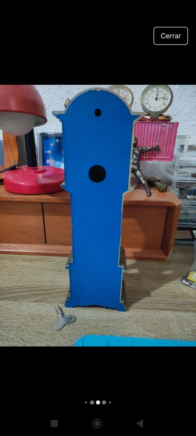 Reloj de sobremesa azul con rosas