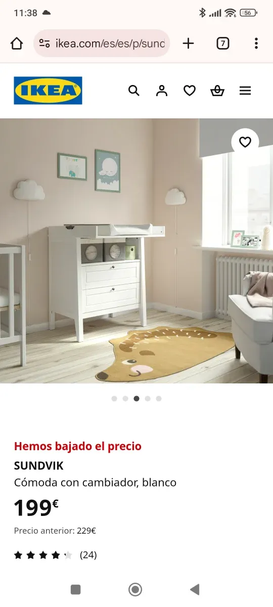 Cómoda cambiador Sundvik