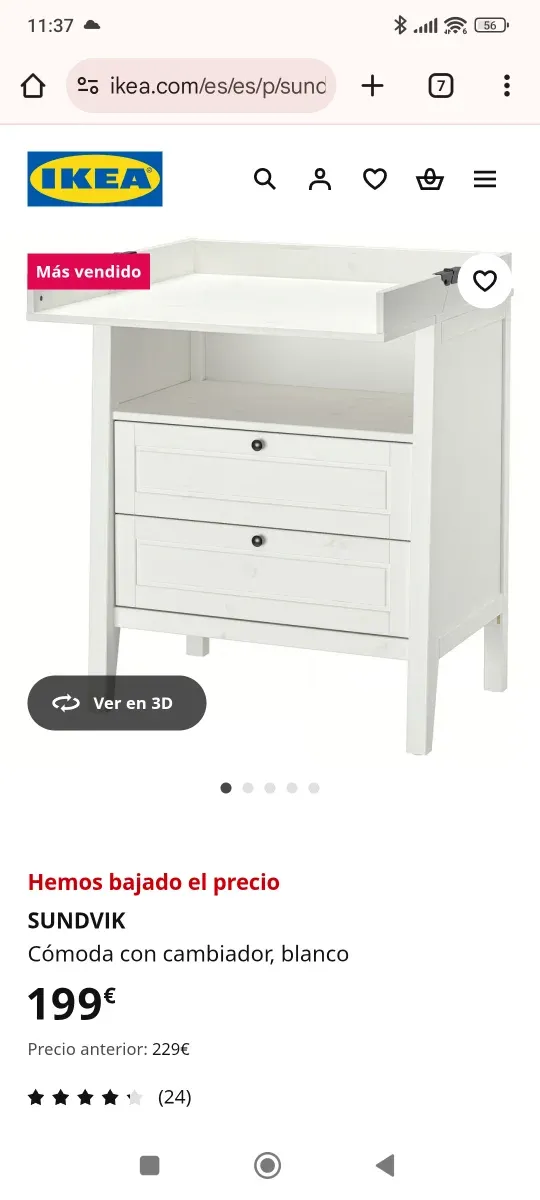 Cómoda cambiador Sundvik