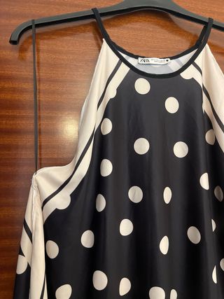 Top Zara pañuelo lunares halter S